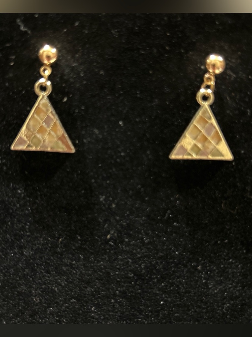 Gold color triangle earrings